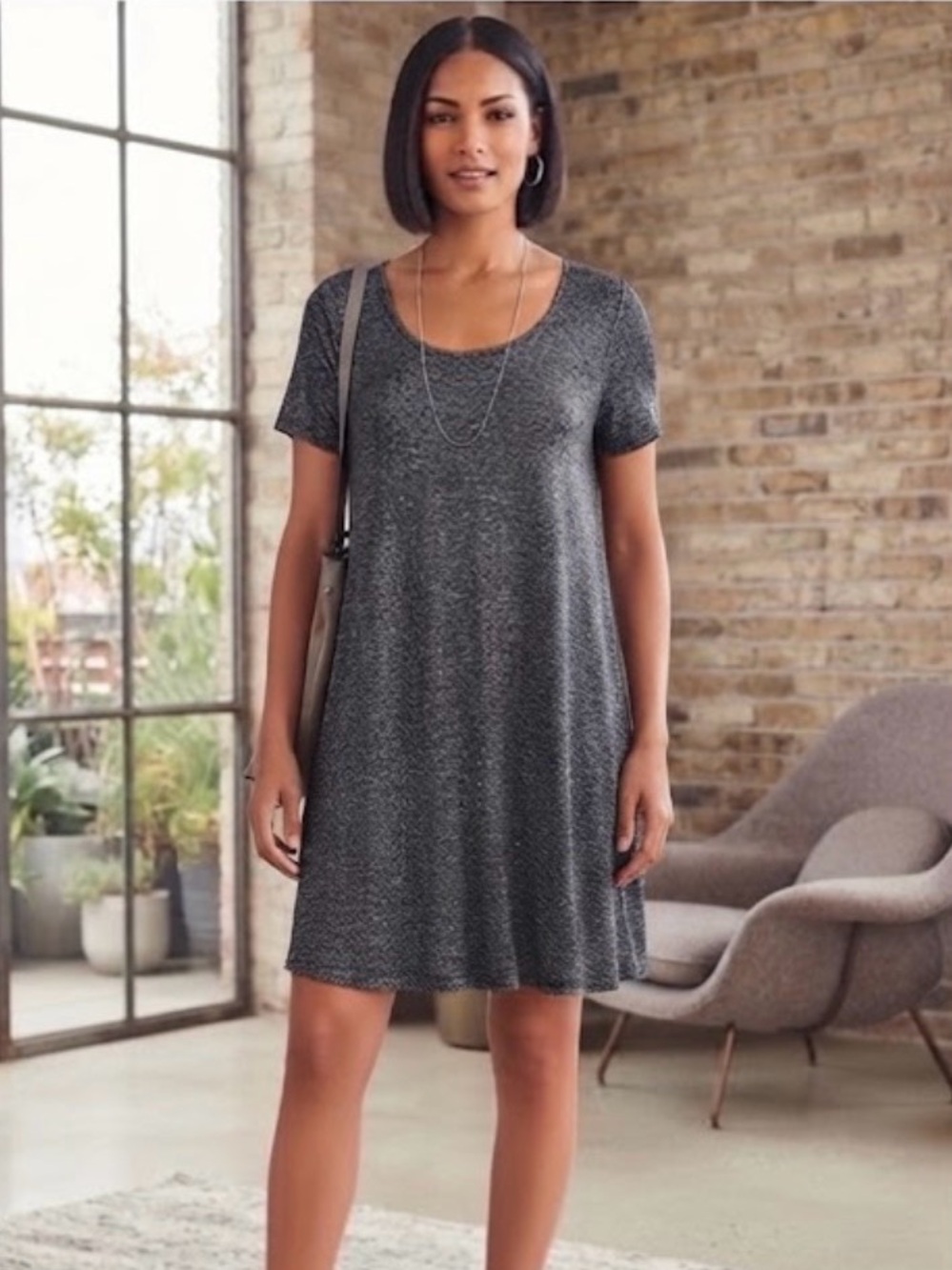 Vibe Scoop Neck Short Sleeve Dress